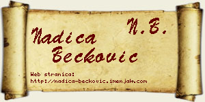 Nadica Bećković vizit kartica